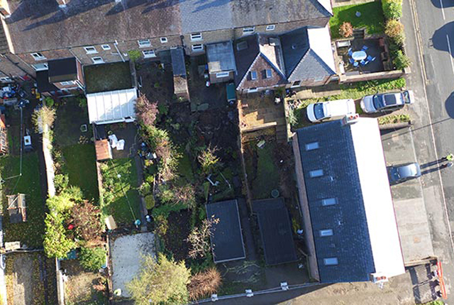 Aerial image of the sinkhole using an unmanned aerial vehicle (UAV).