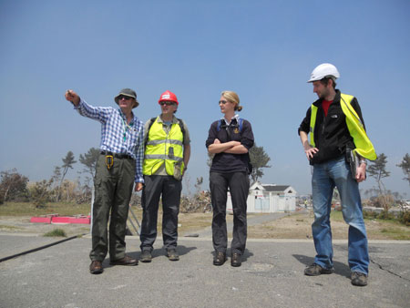 he BGS Team cooperated with EEFIT (Earthquake Engineering Field Investigation Team) to identify the tsunami impacts (Photo Colm Jordan). Click to enlarge and for team member details
