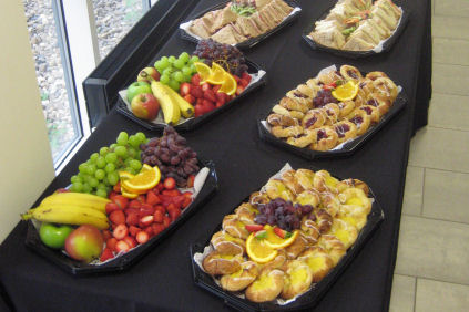 Platters of buffet food