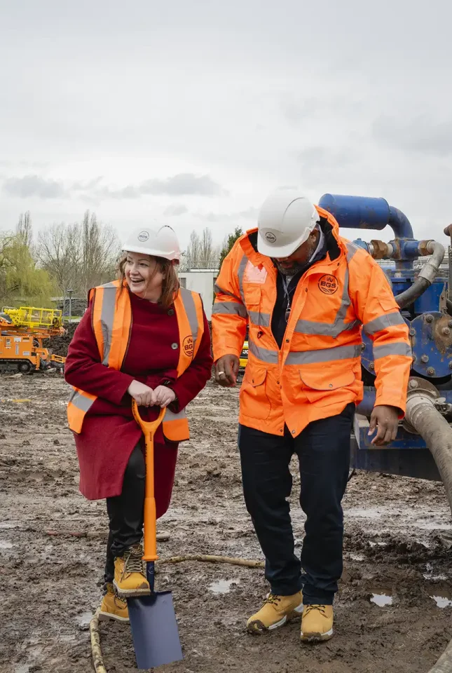 Ruth Edwards breaking ground. BGS © UKRI.
