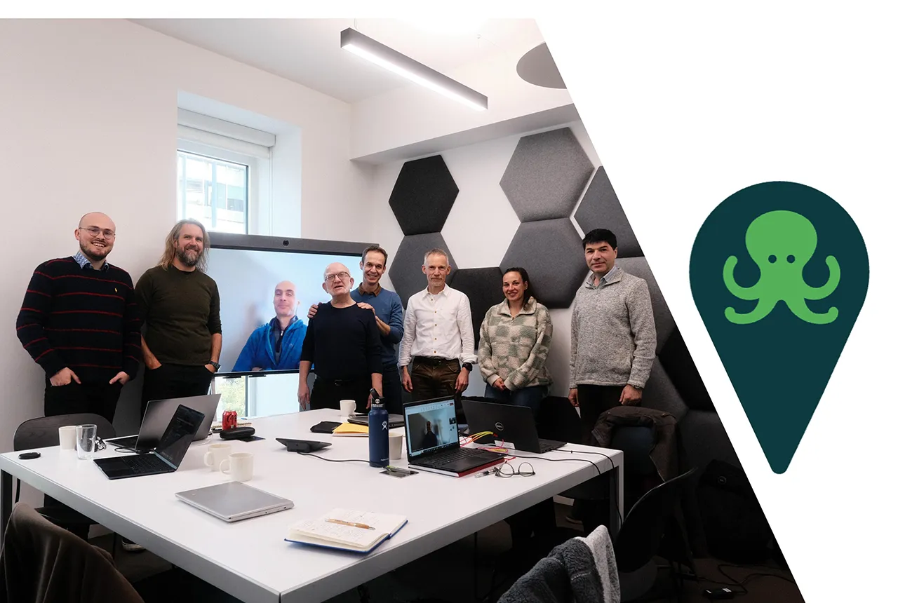 CoastalME developers meeting in London, 18 November 2024 for the pre OSGeo project launch event and CoastalME logo. © Andres Payo Garcia.